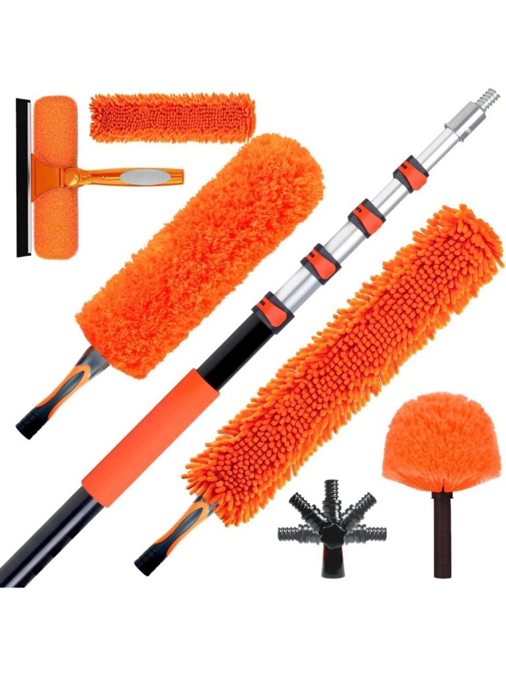 20FT High Reach Duster Kit with 5-13ft Extension Pole for Easy Cleaning